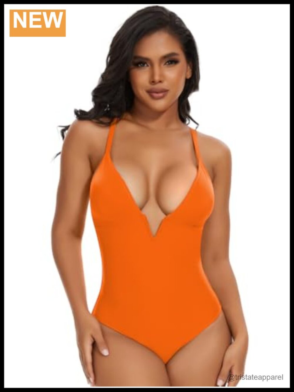 Women One Piece Swimsuit Tummy Control Push Up V Neck Monokini